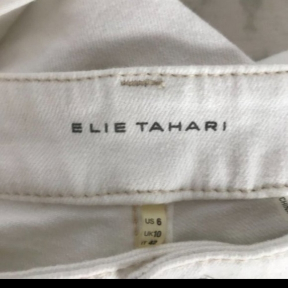 Elie Tahari Adena Straight Leg Jeans - Size 6 - White Jeans, Mid-Rise, Straight - Picture 6 of 8